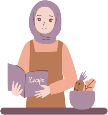 Girl with recipe book