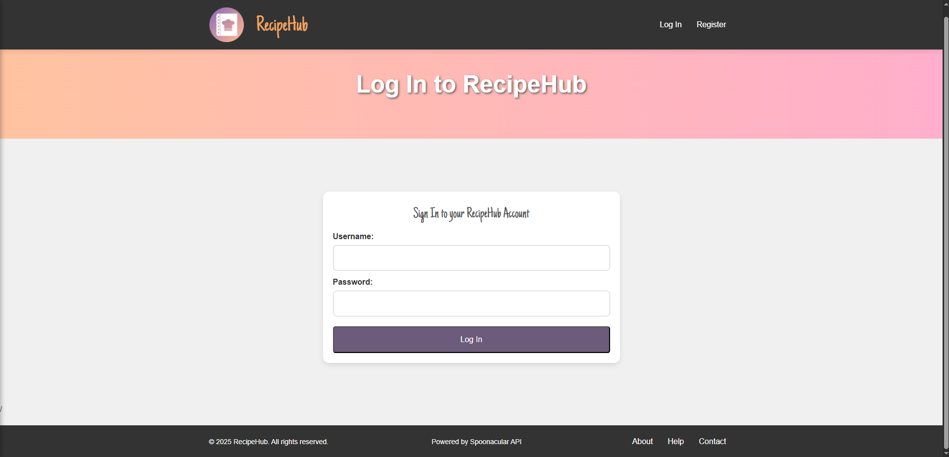 Admin Login Screenshot