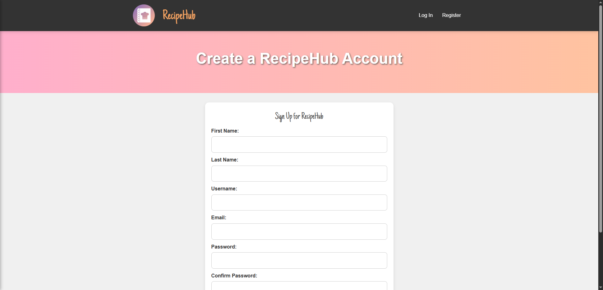 Register form